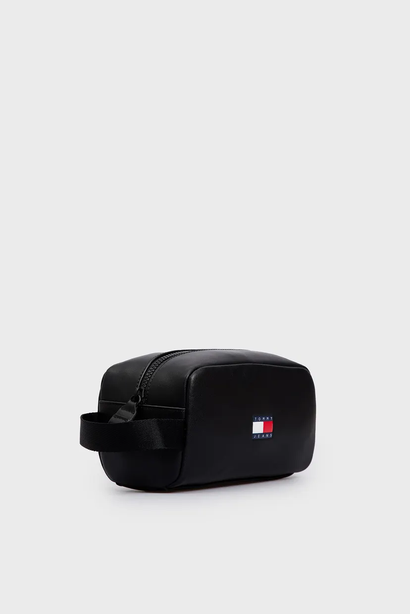 Мужской черный кожаный несессер TJM HERITAGE LEATHER WASHBAG 3