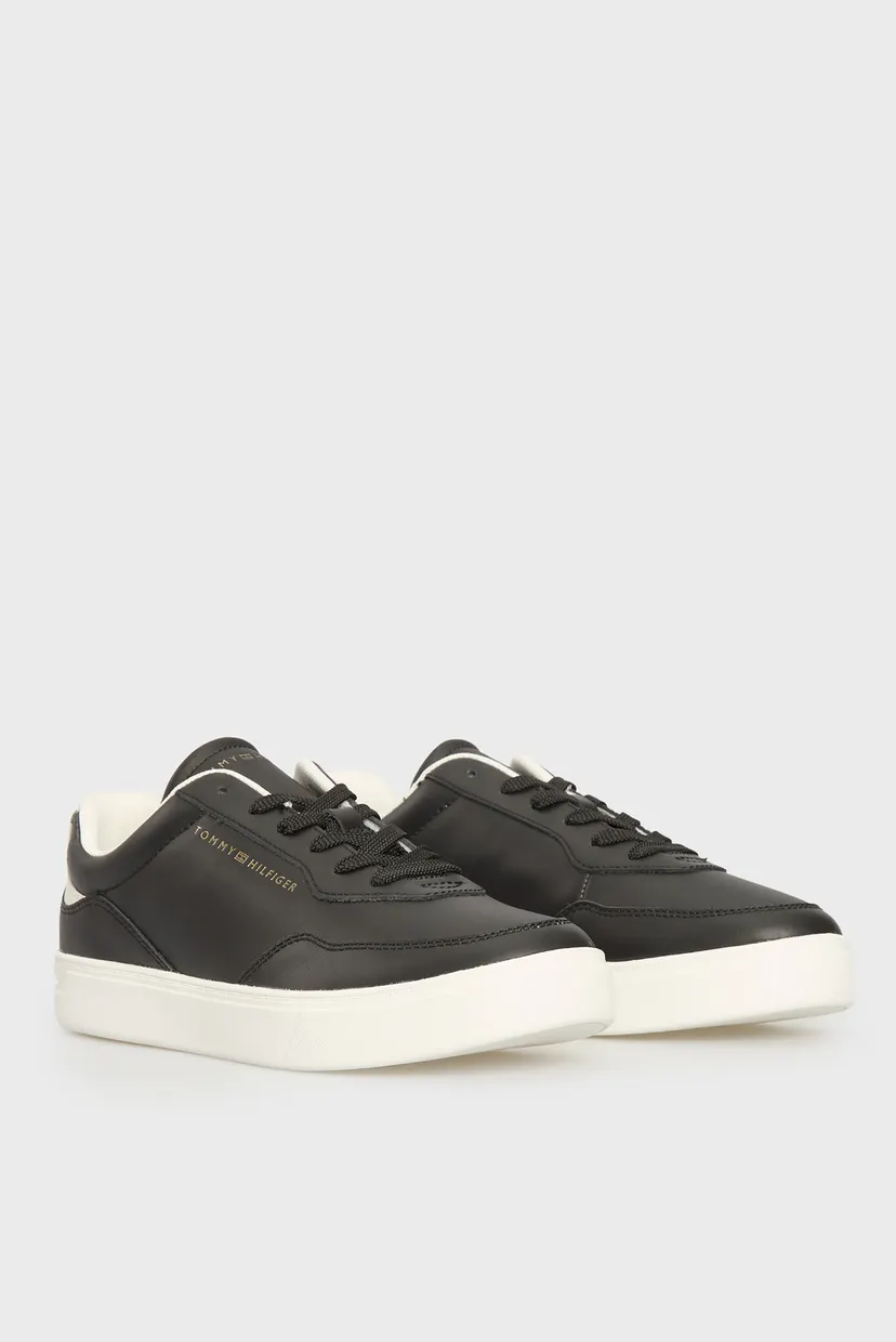 Жіночі чорні шкіряні снікерси CASUAL CUPSOLE 3