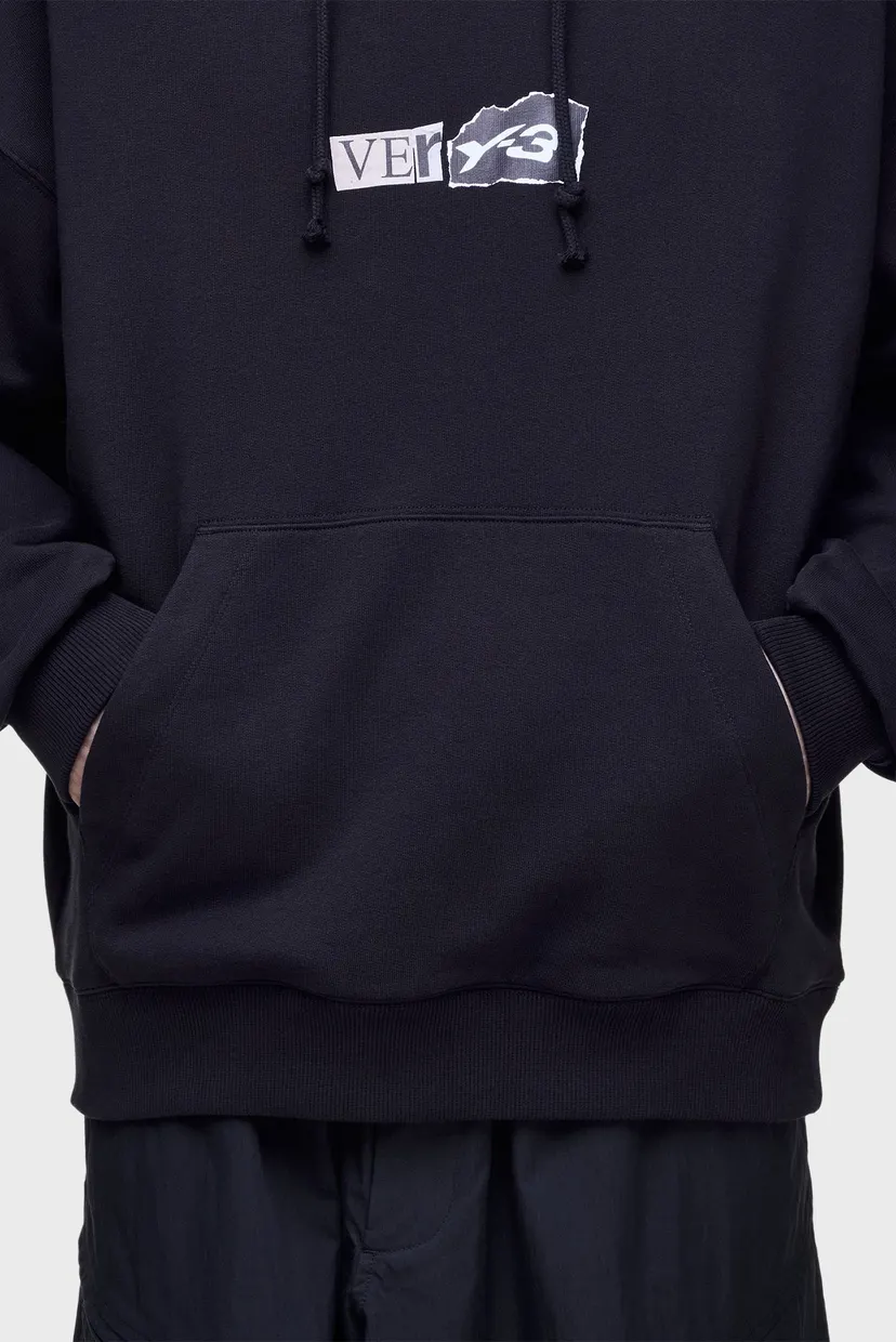 Черное худи Y-3 BRUSHED TERRY GFX (унисекс) 6