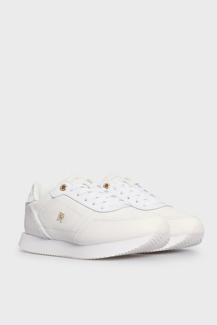 Женские белые кожаные кроссовки ELEVATED ESSENT RUNNER MONOGRAM 3