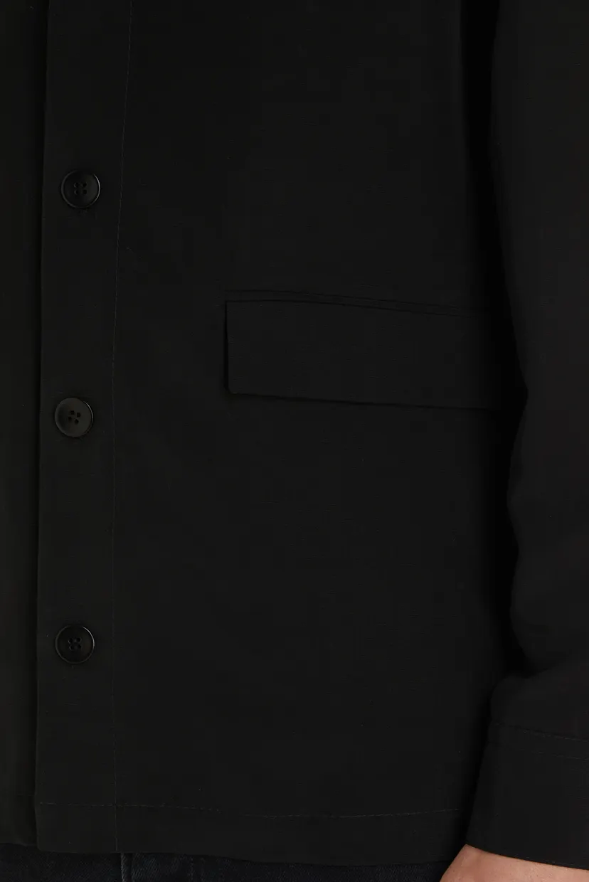 Мужской черный пиджак LINEN VISCOSE SHIRT BLAZER 5