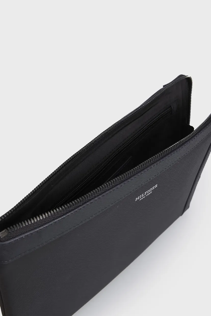 Чоловіча чорна шкіряна борсета TH SAFFIANO POUCH 5