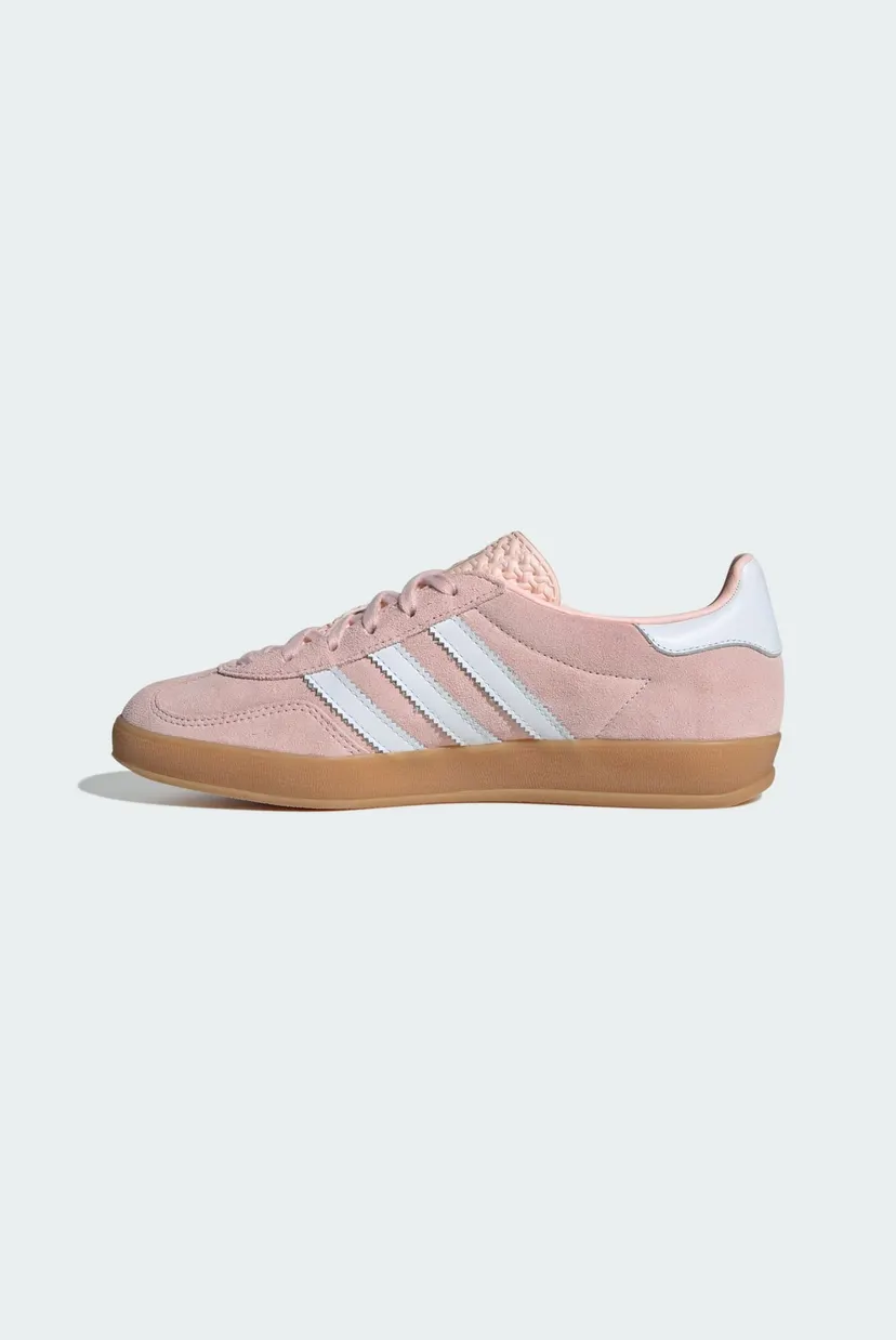 Женские розовые замшевые сникерсы Gazelle Indoor 6