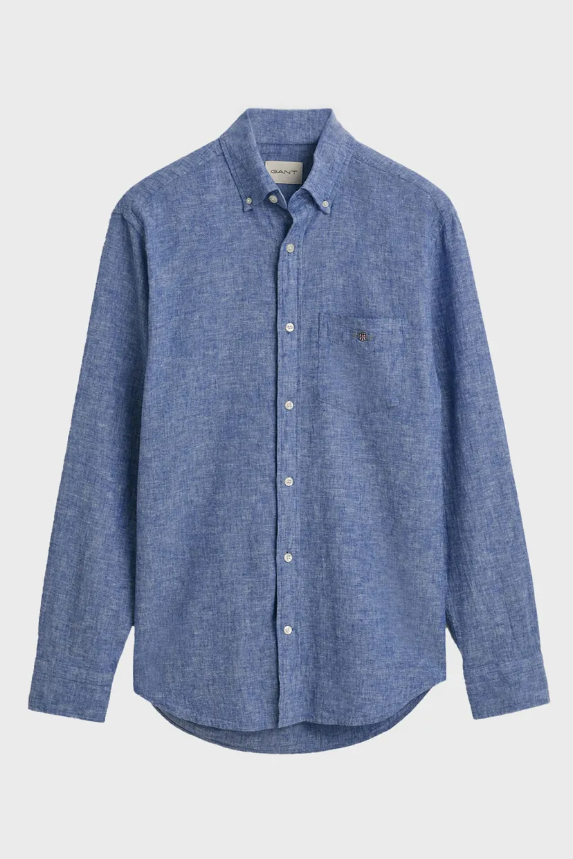 Чоловіча блакитна лляна сорочка REG COTTON LINEN SHIRT 6