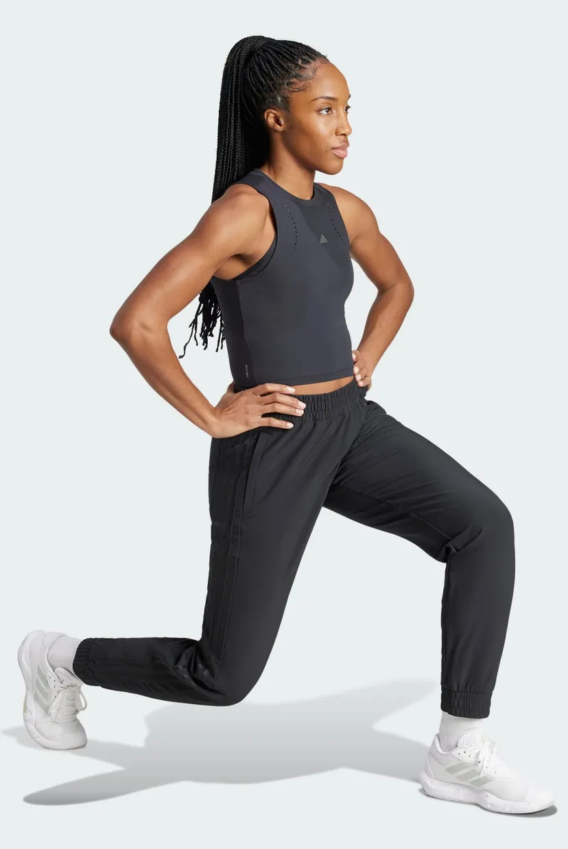 Жіночі чорні спортивні штани Pacer All Gym 3-Stripes Woven Mid