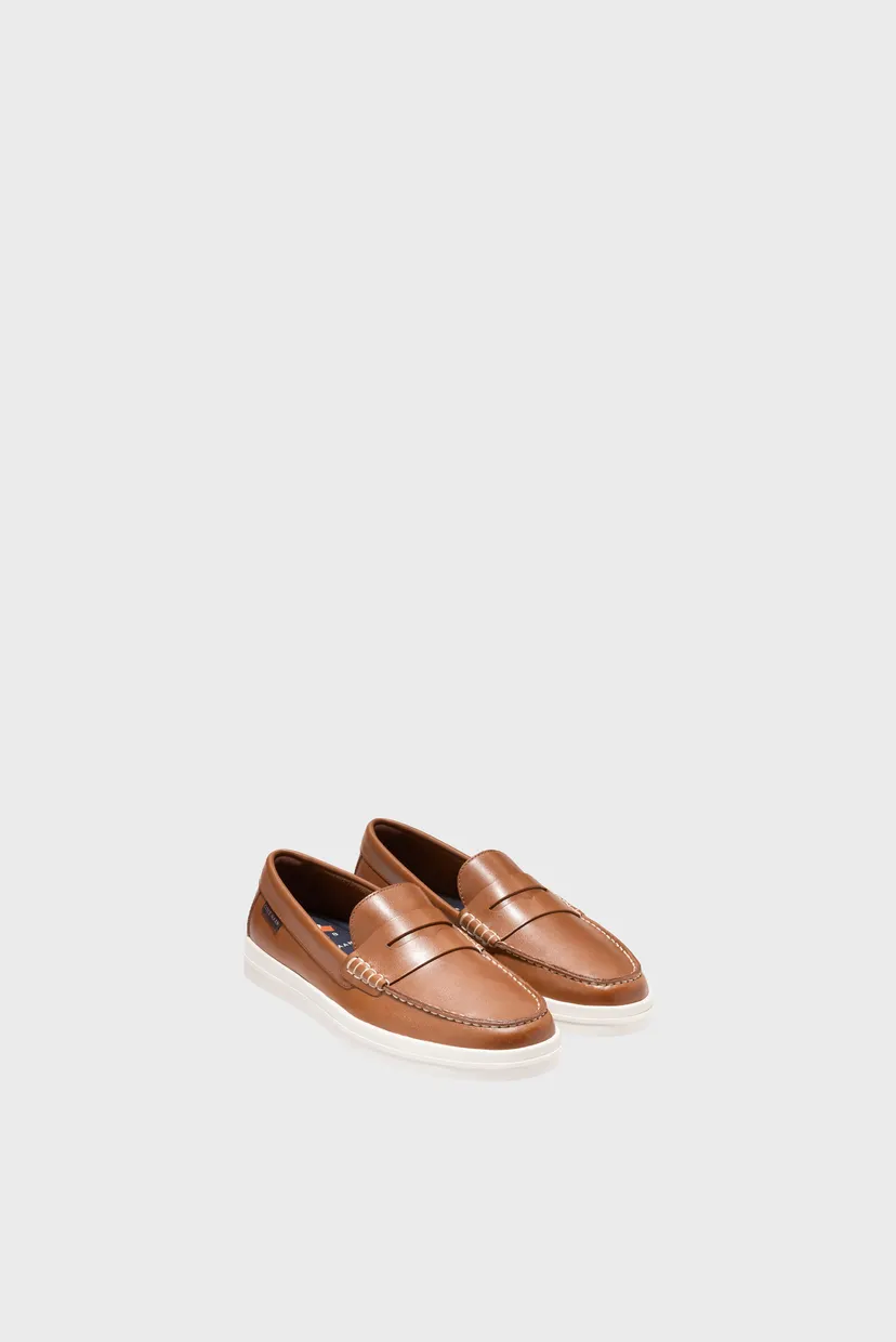 Мужские коричневые кожаные лоферы Nantucket Drift Penny Loafer 5