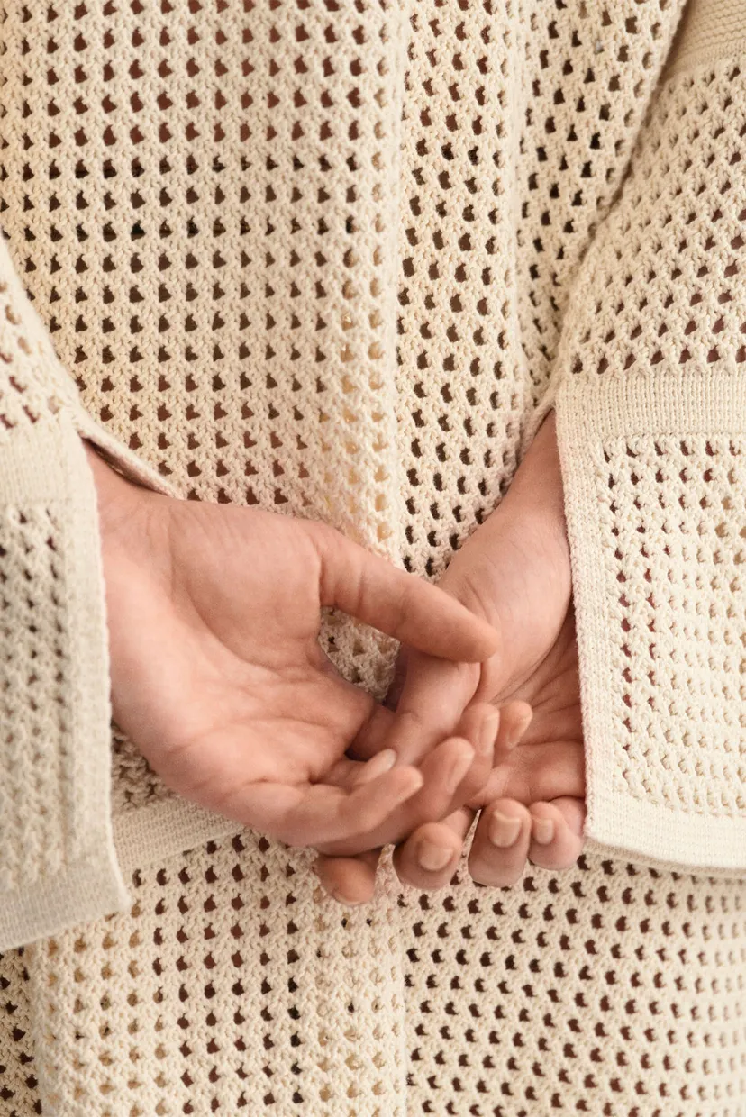 Женское белое платье OPEN KNIT 5