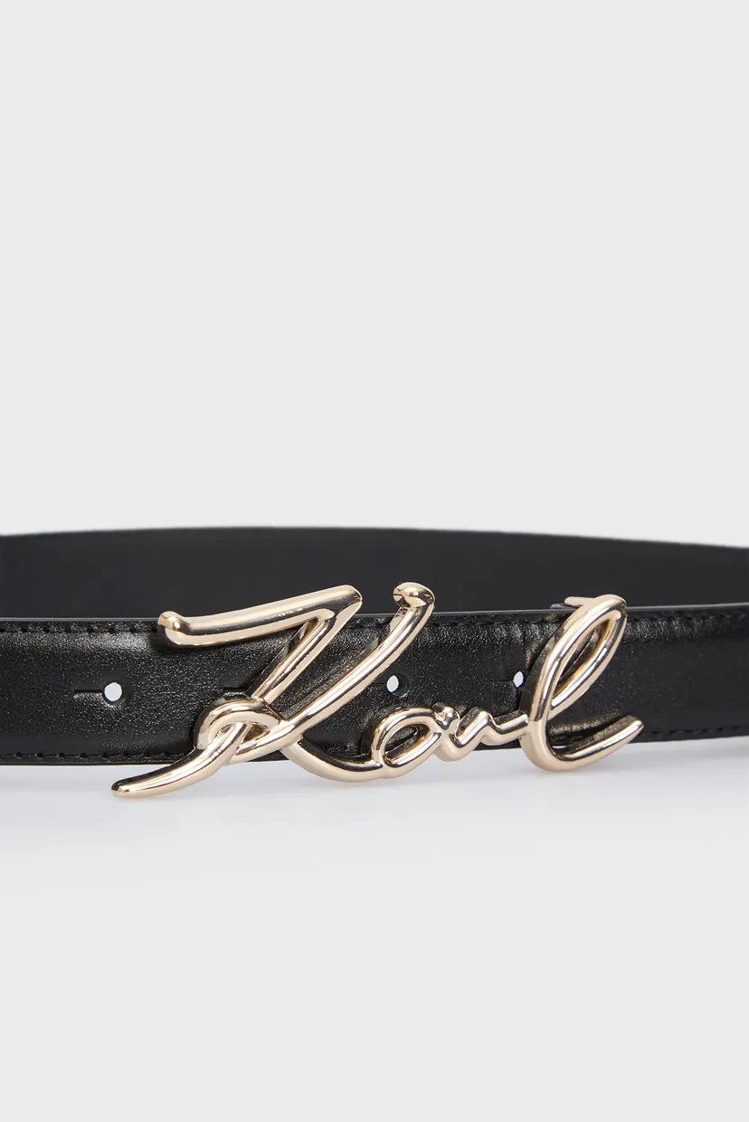 Женский черный кожаный ремень K SIGNATURE BELT 4