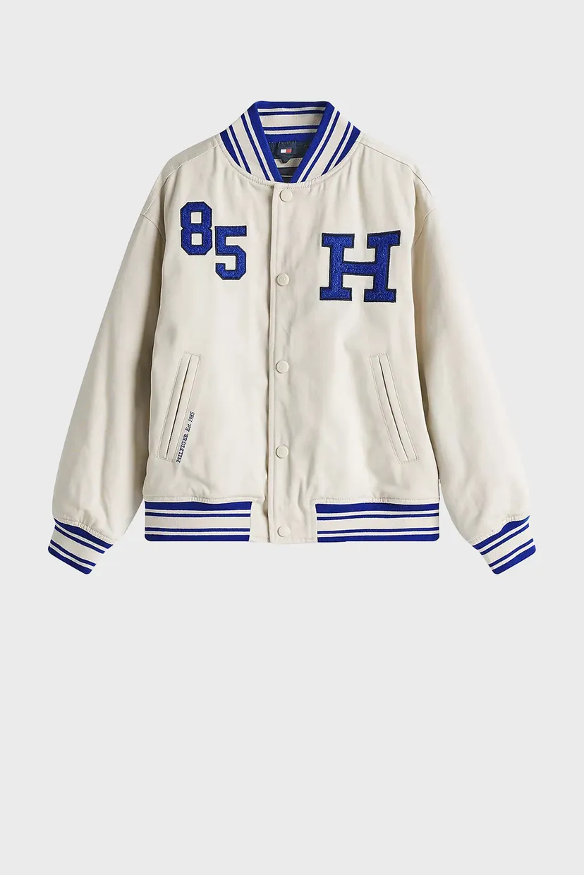 Дитячий білий бомбер TWILL BADGE VARSITY JACKET 5