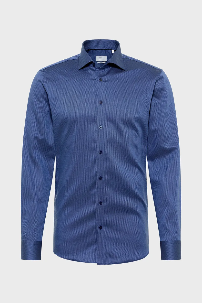 Чоловіча темно-синя сорочка з візерунком SLIM FIT 6
