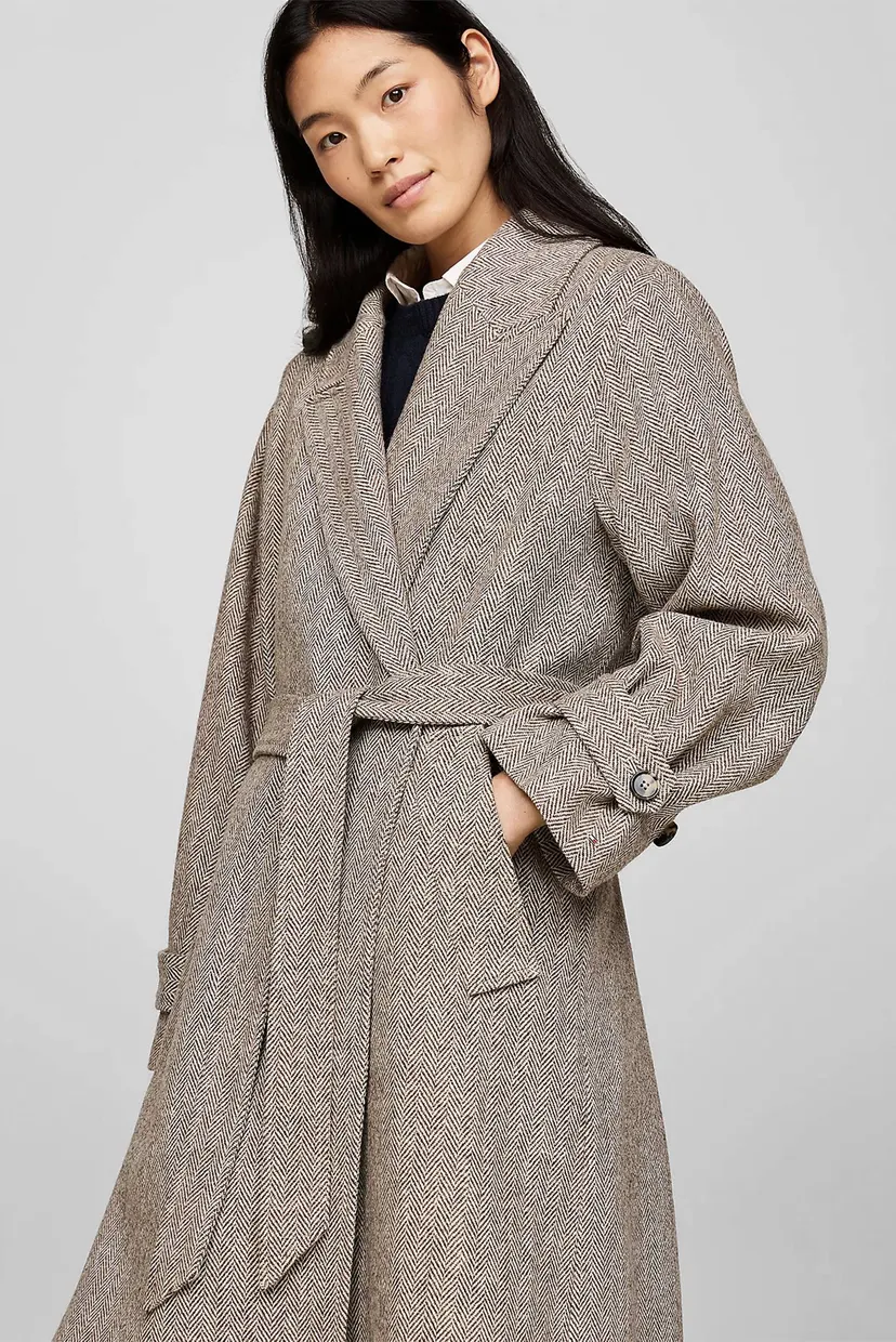 Жіноче вовняне пальто з візерунком RLX WOOL HERRINGBONE BELTED 3