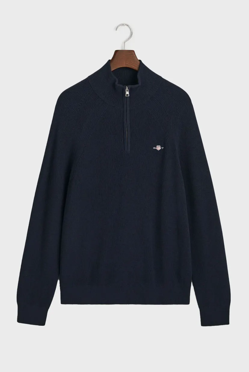 Мужская темно-синяя кофта COTTON WOOL RIB HALF ZIP 5