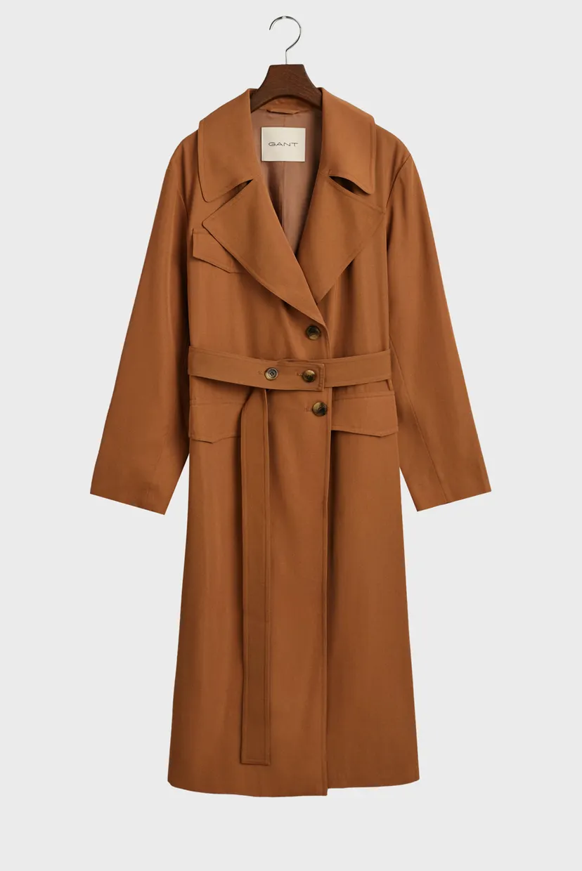 Женский бежевый плащ FLUID BELTED COAT 6