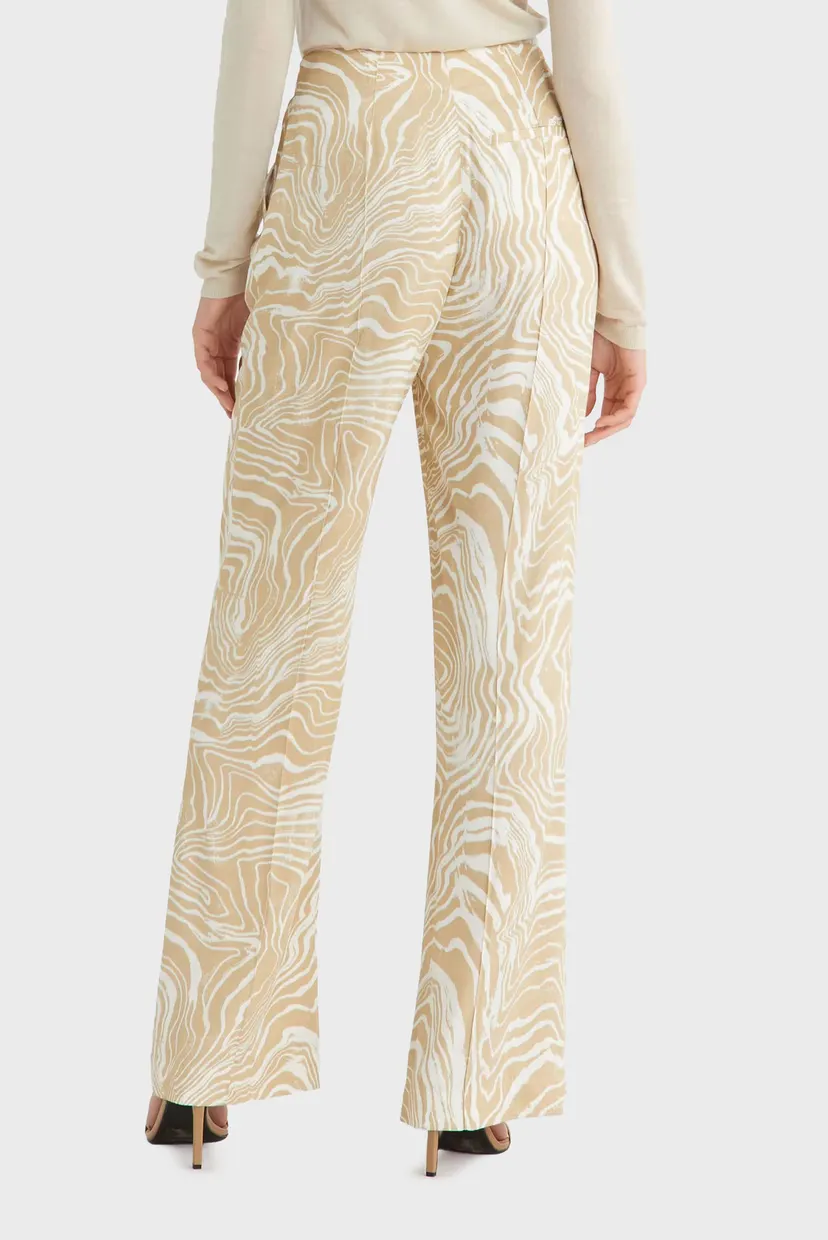 Жіночі бежеві брюки з візерунком WAVE PRINT WIDE LEG 3