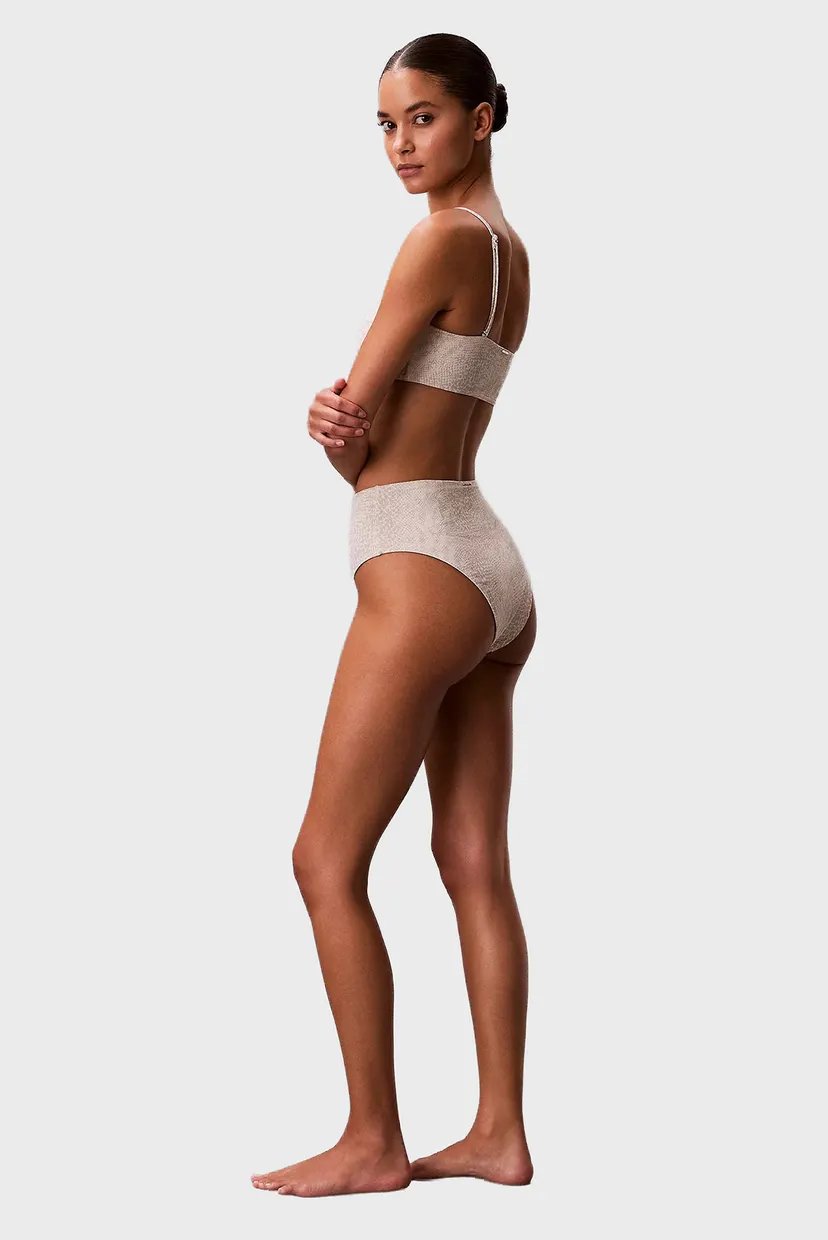 Жіночі сірі трусики від купальника з візерунком HIGH WAIST BIKINI 3