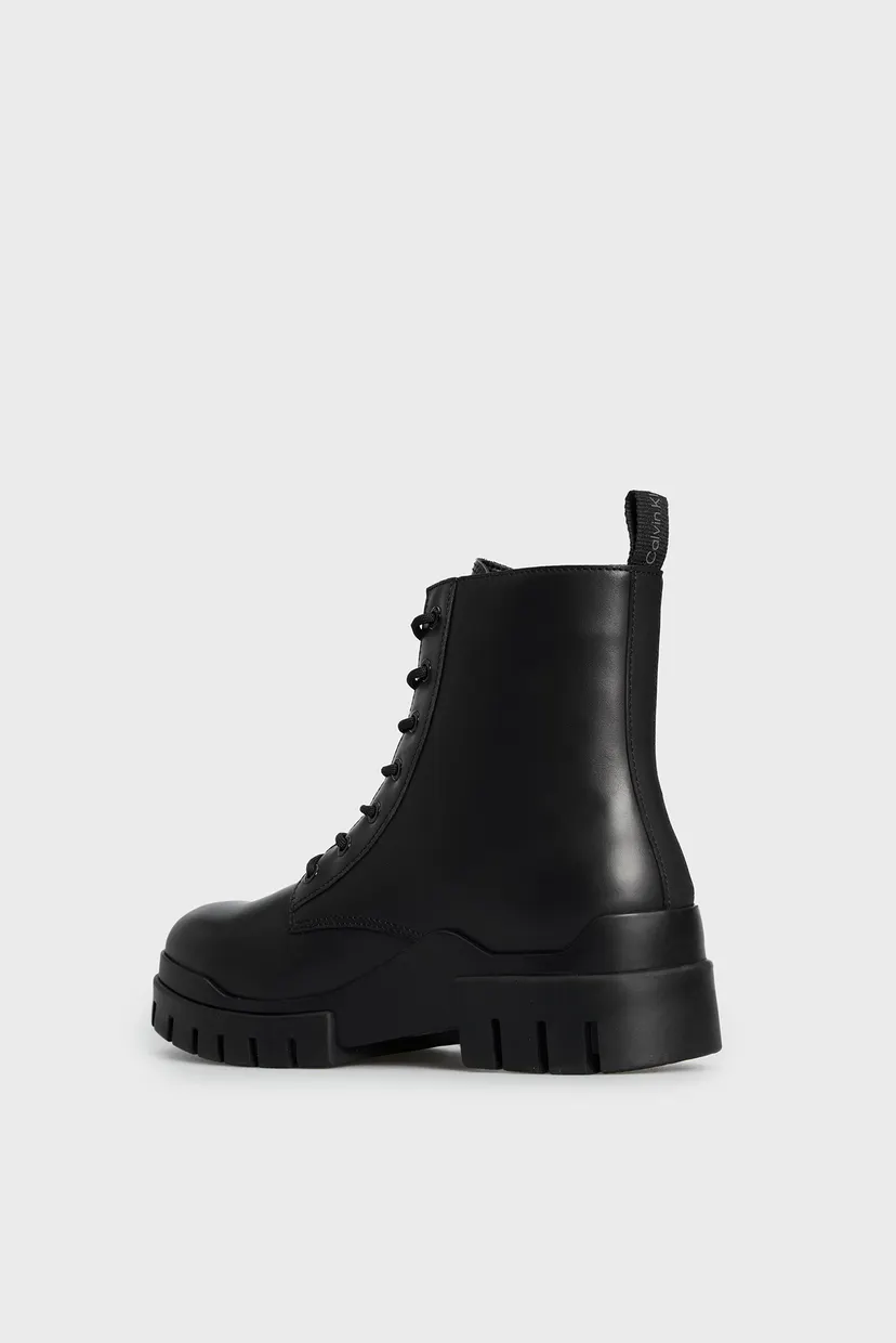Мужские черные кожаные ботинки TRANSP COMBAT MID LACEUP LTH 5