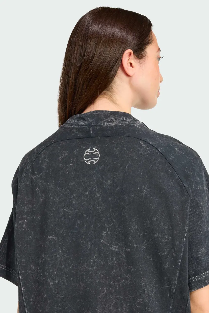 Жіноча чорна футболка з візерунком Adilenium Season 4 Teamgeist Washed Rhinestone 5