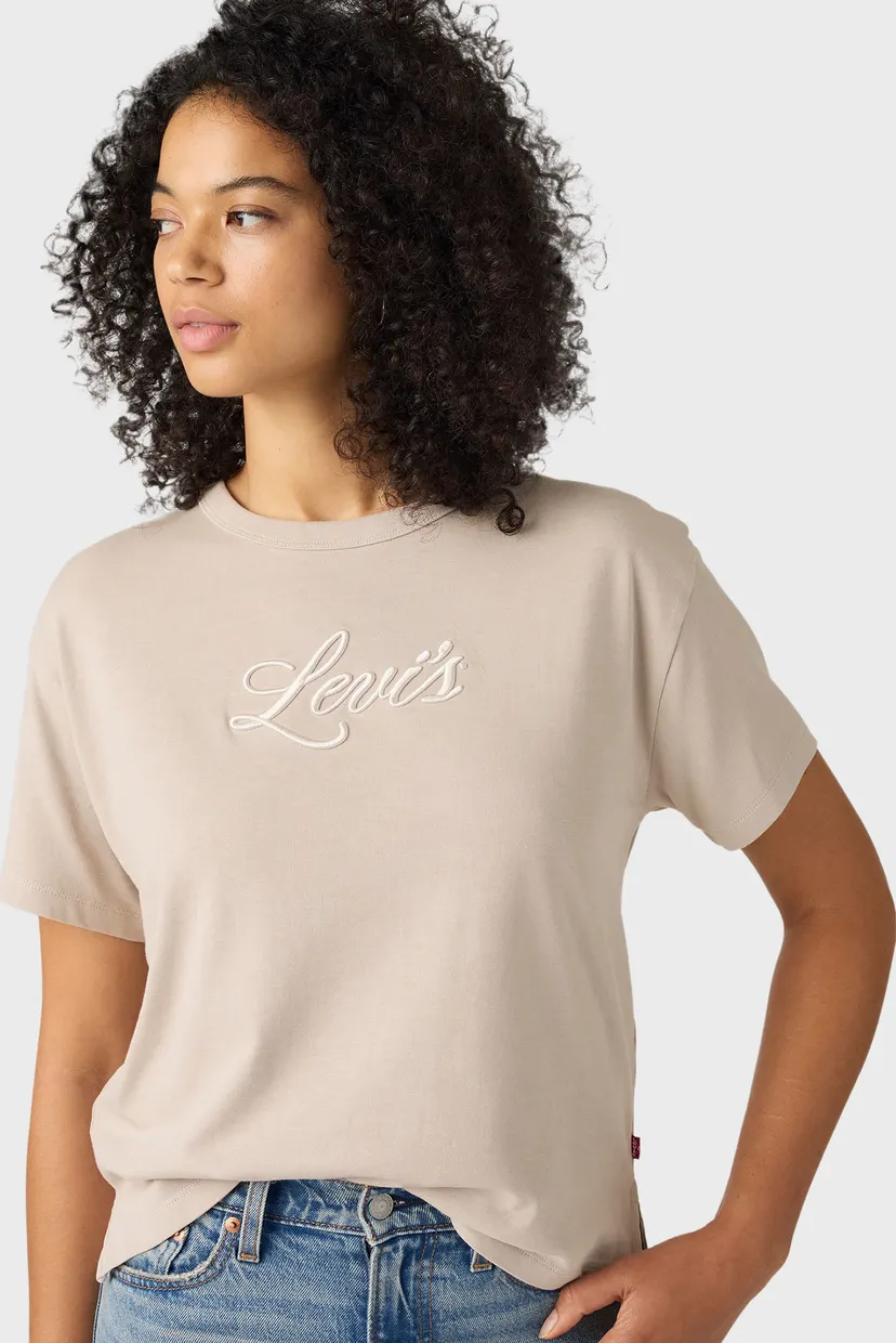 Женская бежевая футболка 4