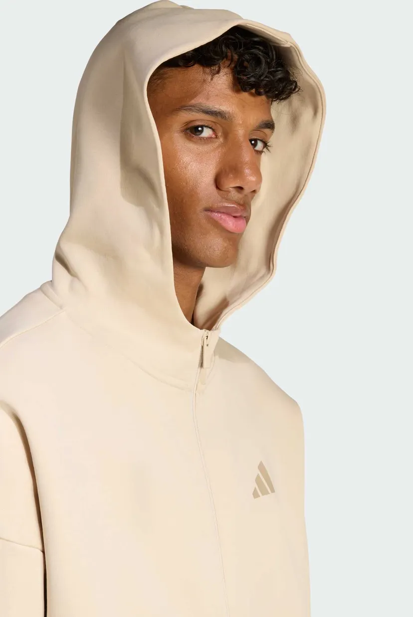 Чоловіче бежеве худі Future Icons Small Logo Full-Zip 4