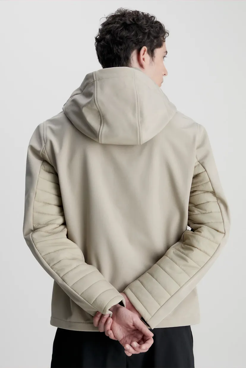 Чоловіча бежева куртка QUILTED MIX MEDIA JACKET HOOD 3