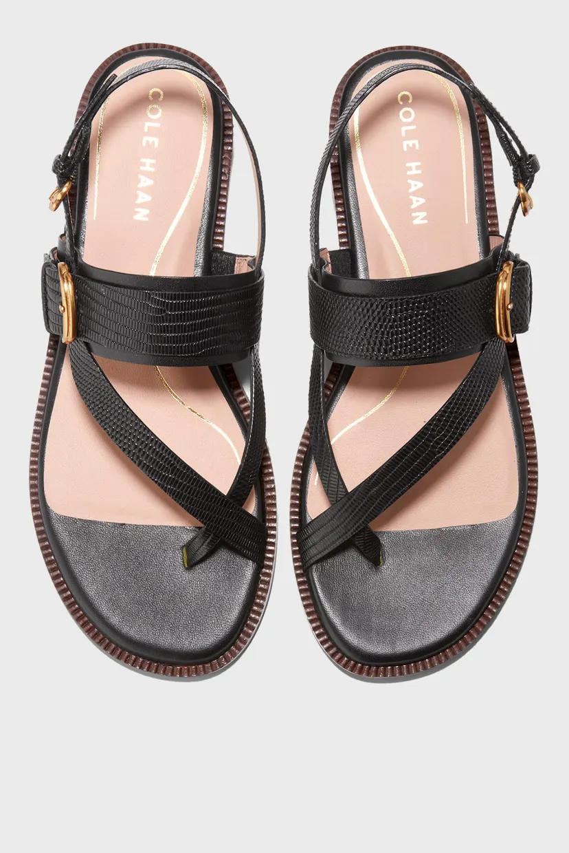 Женские черные кожаные сандалии Anica Lux Buckle Sandal 4
