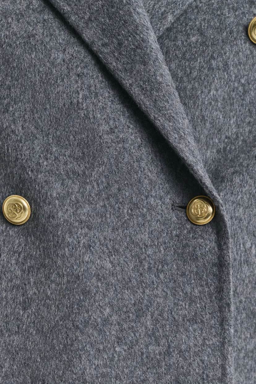 Жіноче сіре вовняне пальто HANDSTITCHED 6