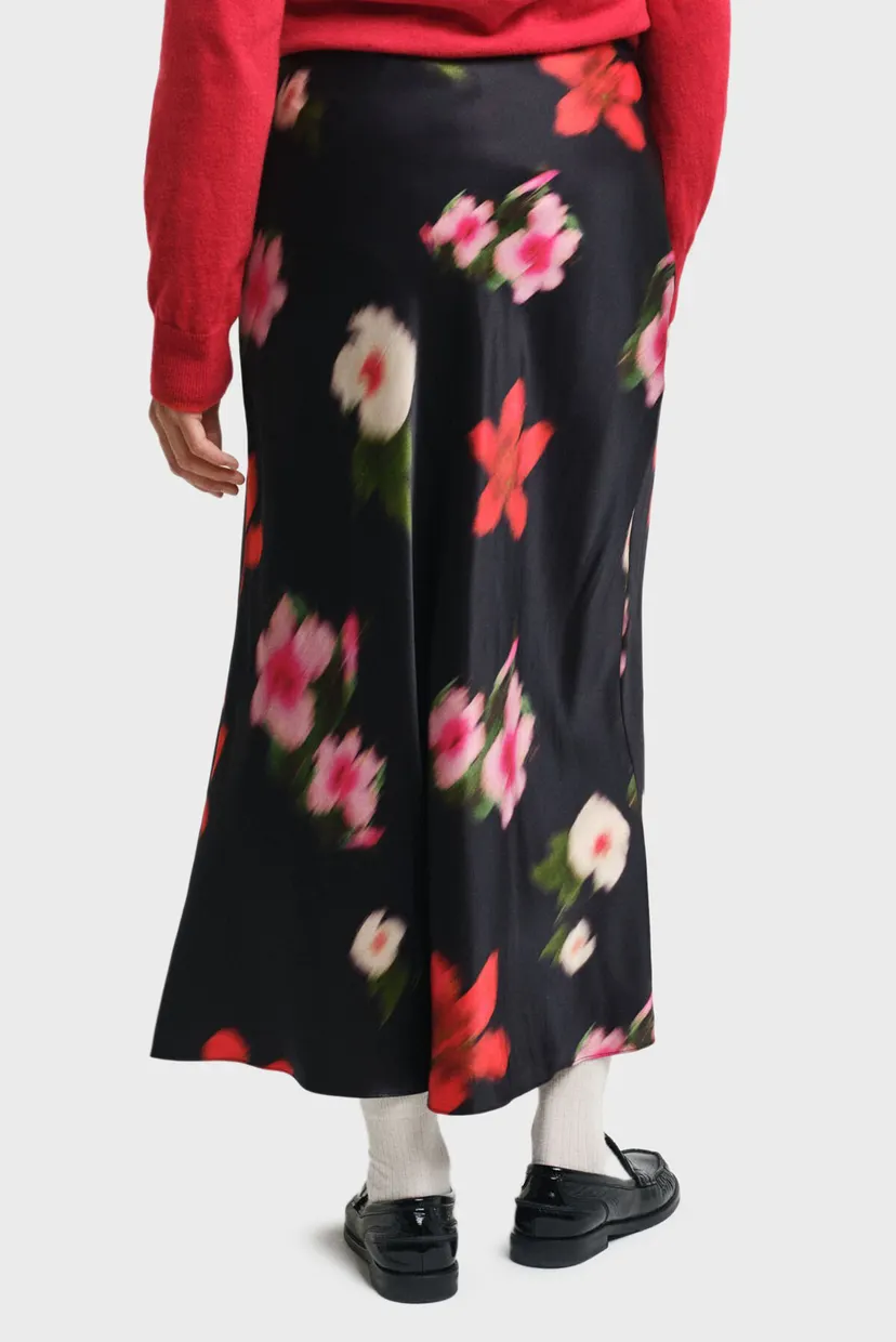 Жіноча чорна спідниця з візерунком MIDI FLORAL PRINT A-LINE 3