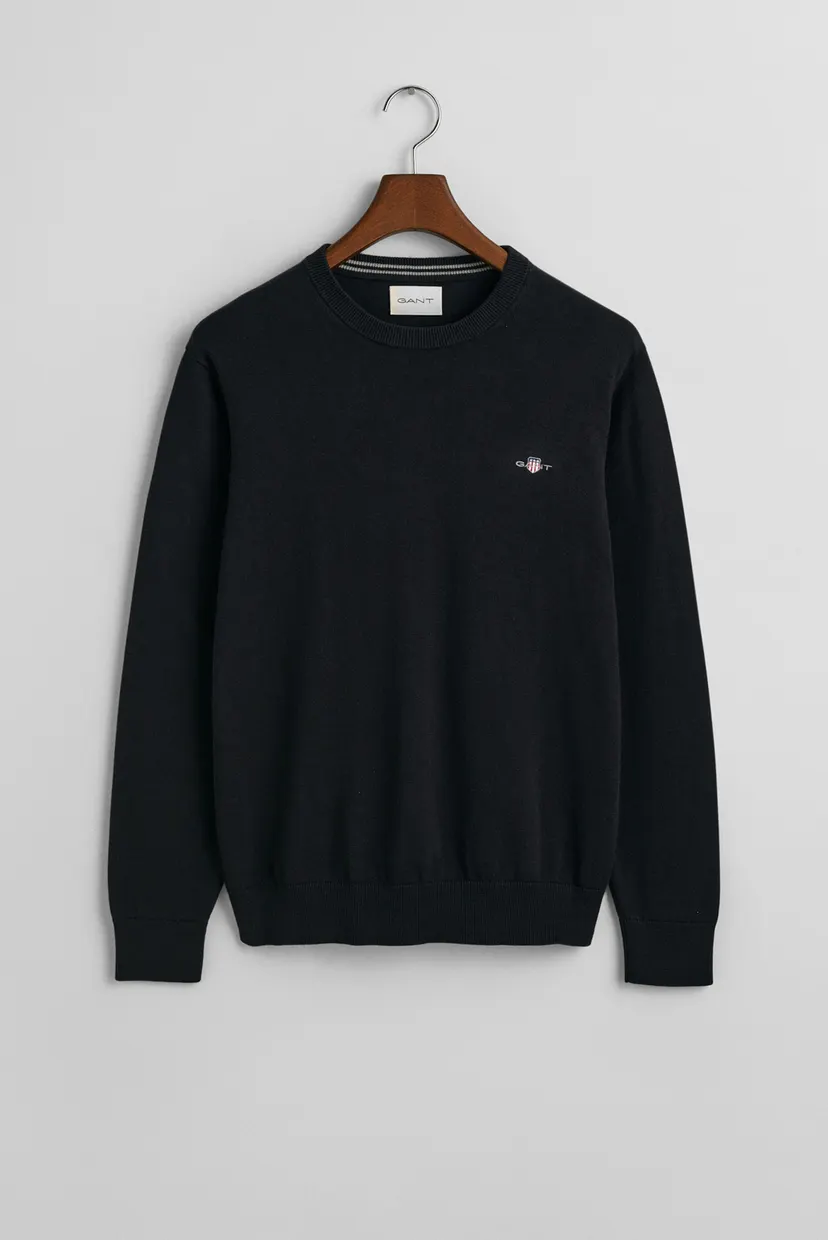 Чоловічий чорний джемпер CLASSIC COTTON C-NECK 5