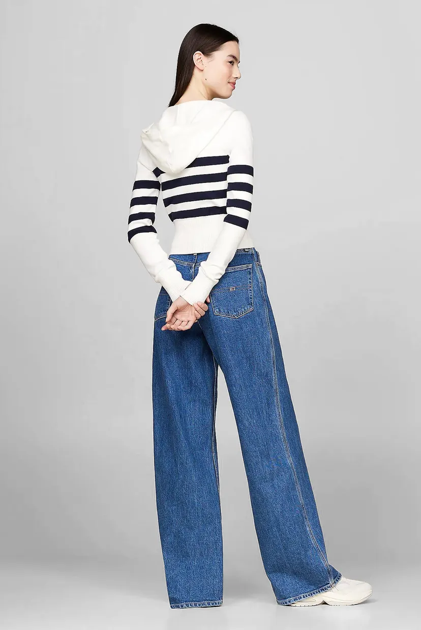 Жіноче біле худі у смужку TJW STRIPE ZIP THRU BADGE HOOD 3
