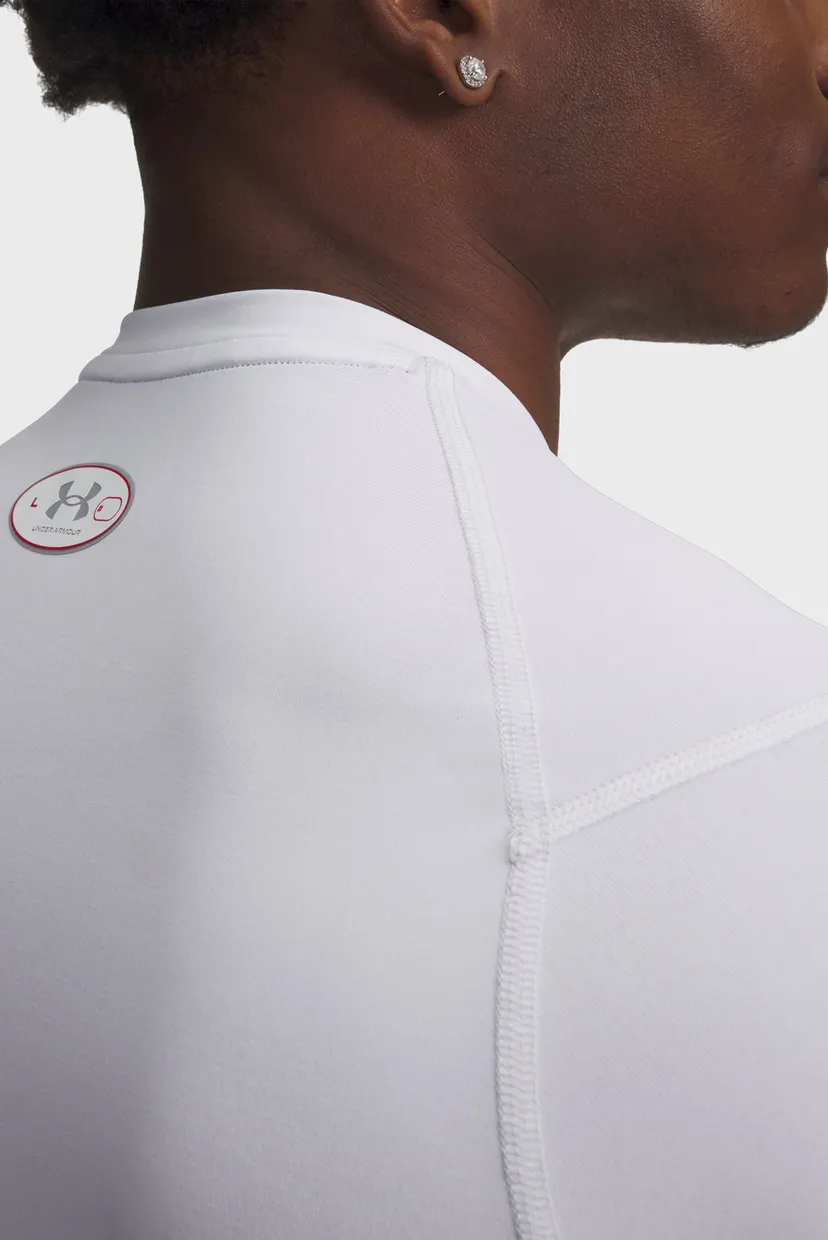 Чоловіча біла футболка UA HG Elite Fitted SS-WHT 3