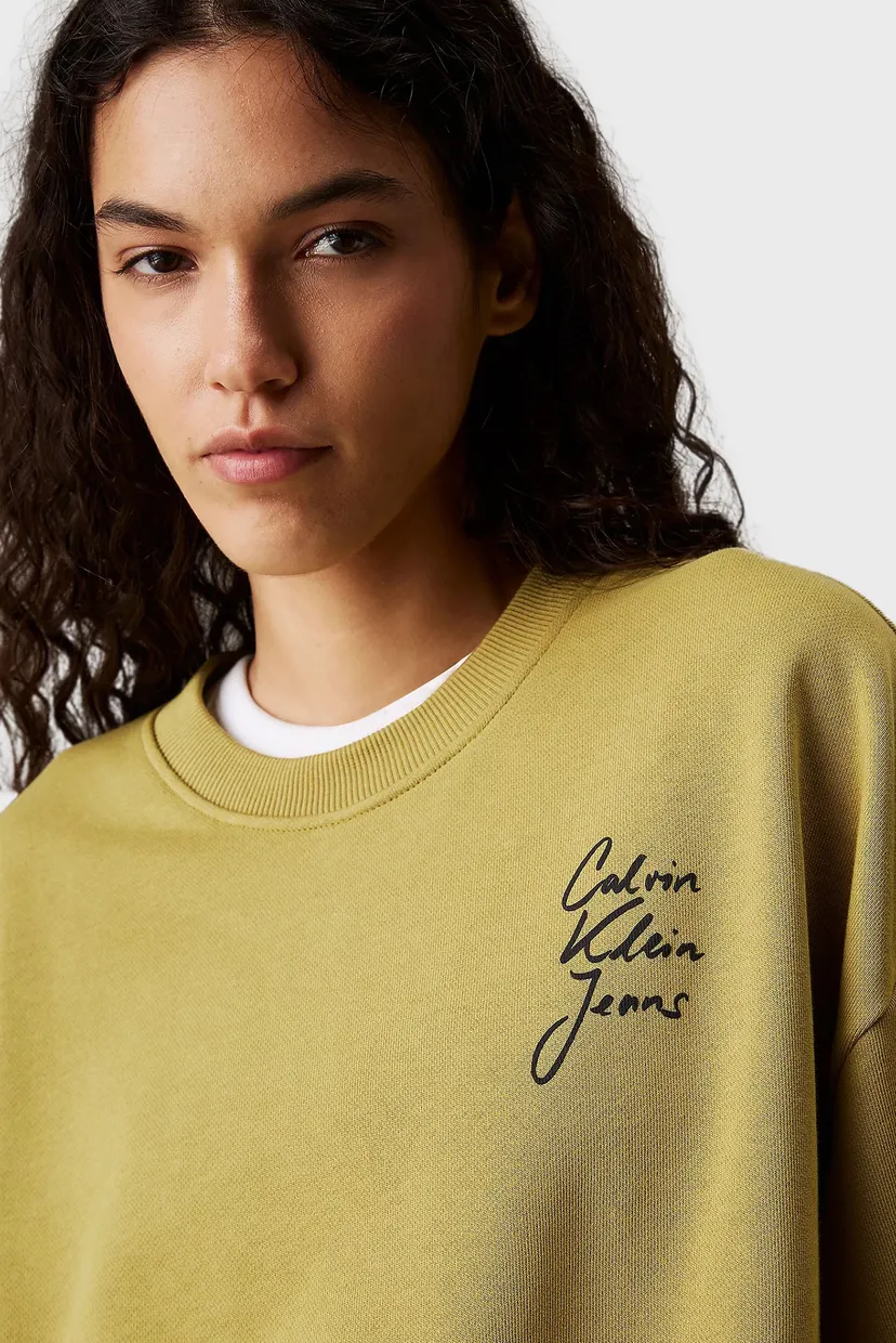 Женский желтый свитшот SCRIPT INSTITUTIONAL CREWNECK 4