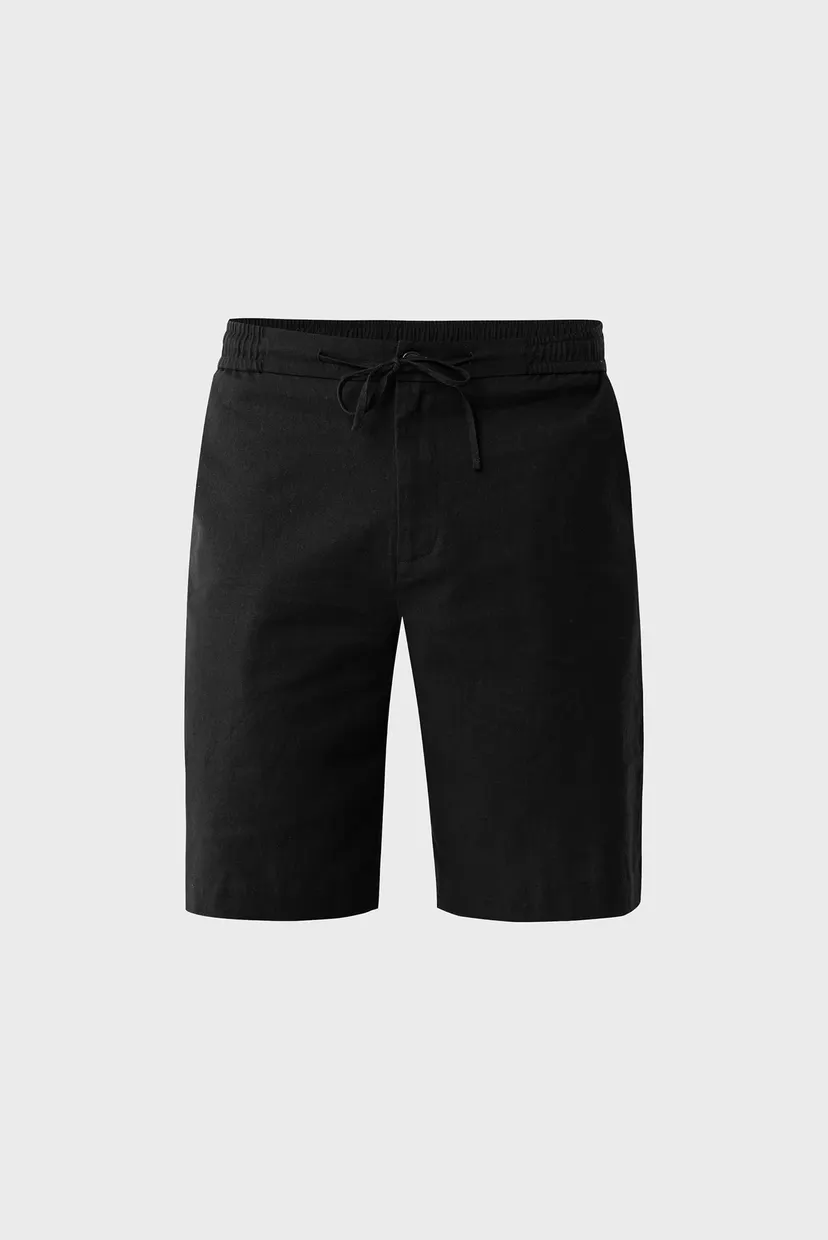 Мужские черные льняные шорты DANIEL Basic linen shorts 5