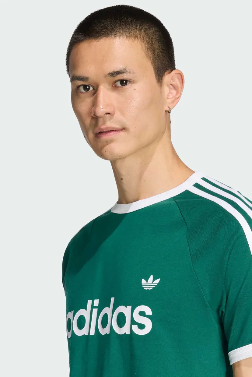 Чоловіча зелена футболка 3-STRIPES SLIM RINGER 4