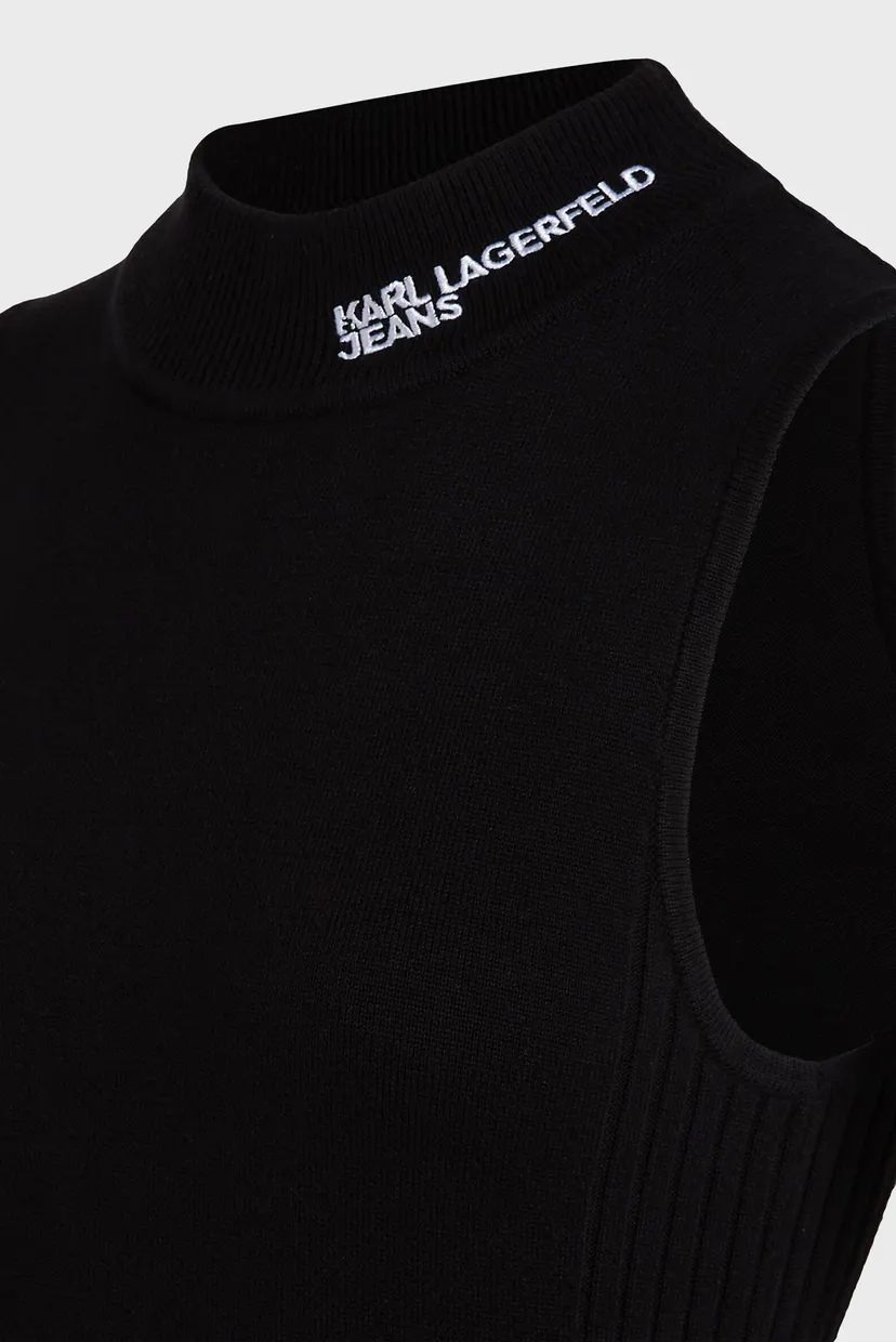 Женское черное платье KLJ KNITTED LONG SLVLESS 5