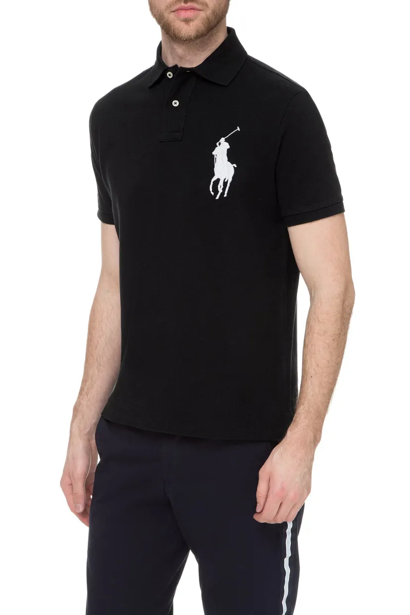 Мужское черное поло Polo Ralph Lauren 710688969001 — MD-Fashion