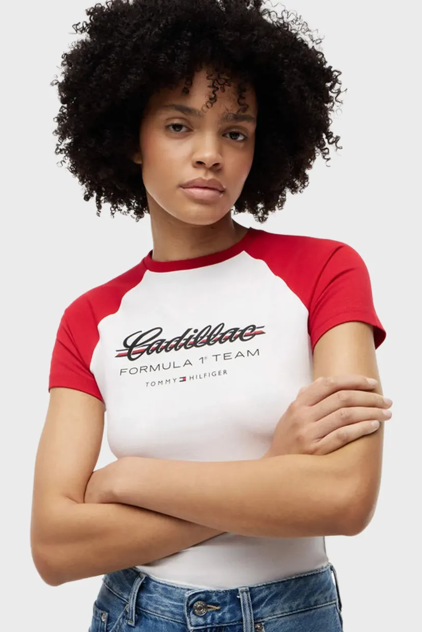 Жіноча біла футболка TH x Cadillac Formula 1® Team 4