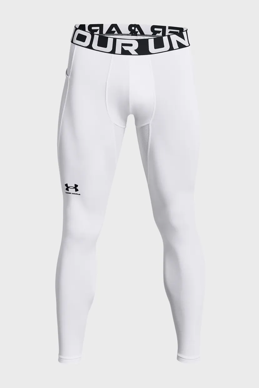 Мужские белые тайтсы UA CG Armour Leggings 5