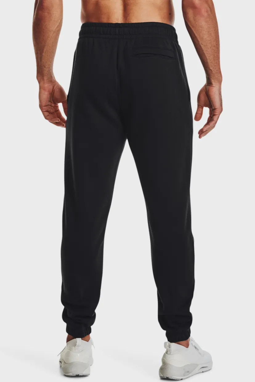 Мужские черные спортивные брюки UA Essential Fleece Jogger 3