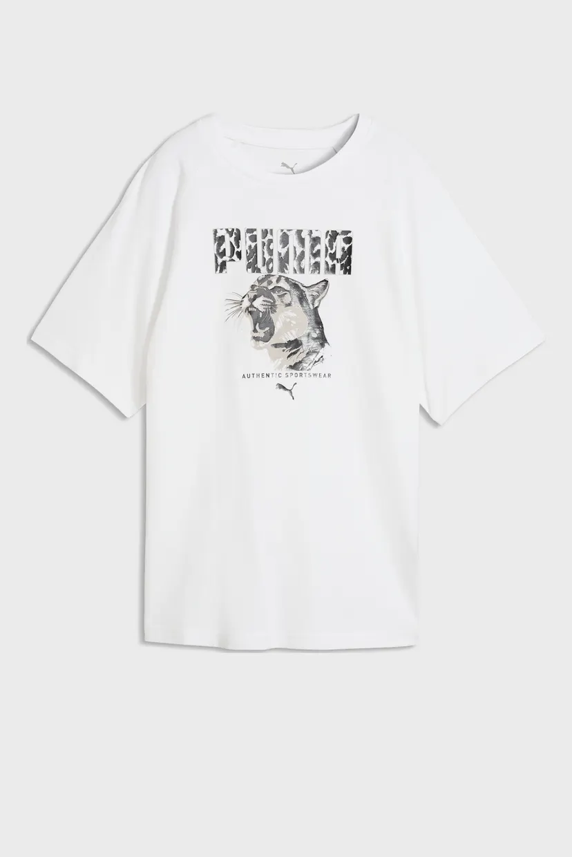 Женская белая футболка Graphics Relaxed Animal Tee Women 4