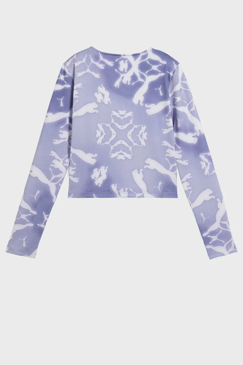 Жіночий бузковий лонгслів з візерунком DARE TO Long Sleeve Tee Women 5