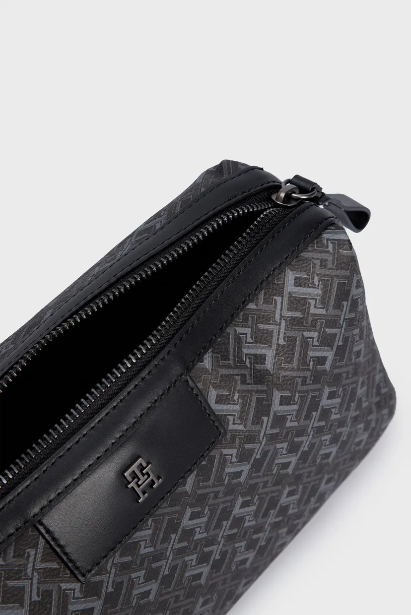 Чоловічий чорний несесер з візерунком TH MONOGRAM WASHBAG 5