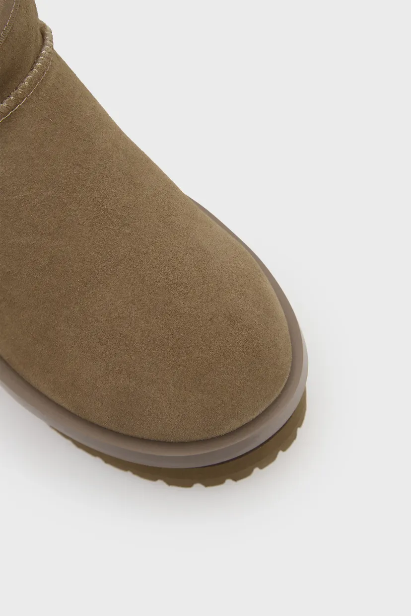 Жіночі оливкові замшеві уггі SUEDE 4