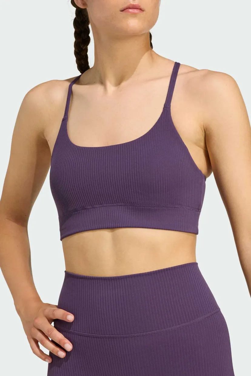 Женский фиолетовый топ adidas All Me Light Support Rib Long Line 4