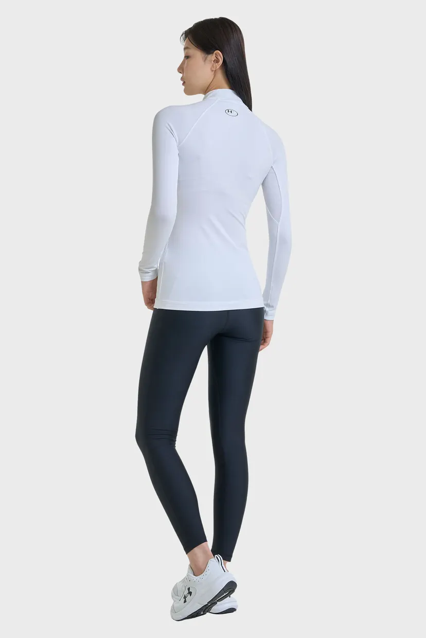 Женский белый лонгслив UA CG Authentics Mockneck 4