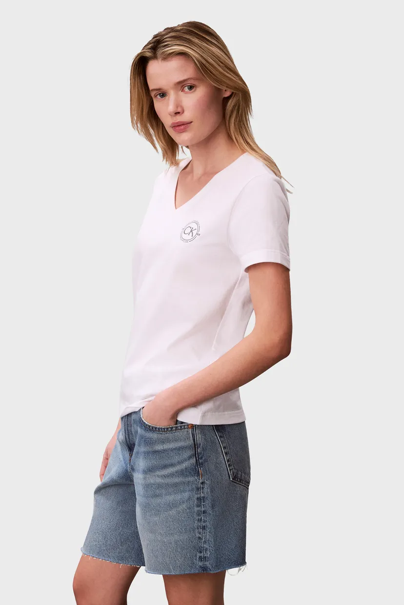Жіноча біла футболка VNECK GRAPHIC 3