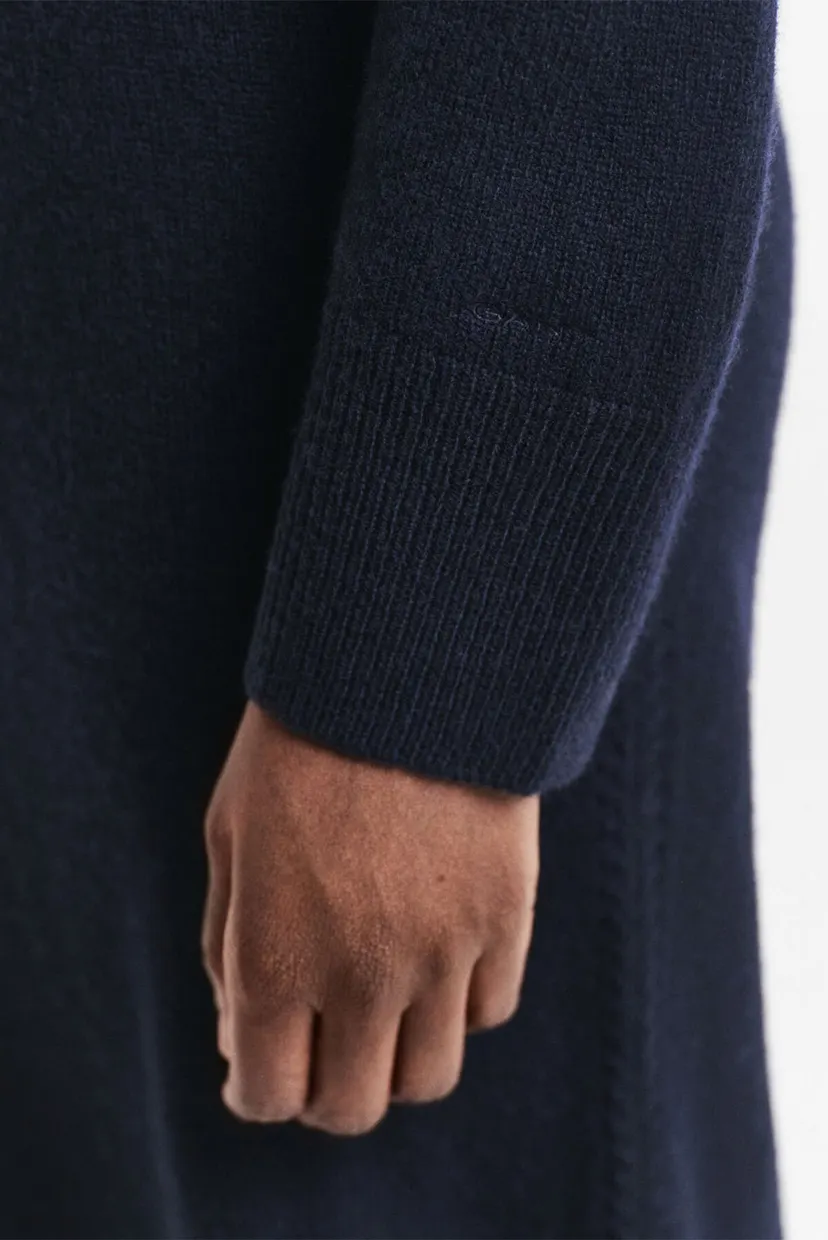 Женское темно-синее шерстяное платье DETAIL TURTLENECK DRESS 4
