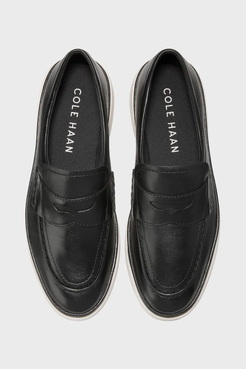 Жіночі чорні шкіряні лофери ØriginalGrand City Platform Penny Loafer 3