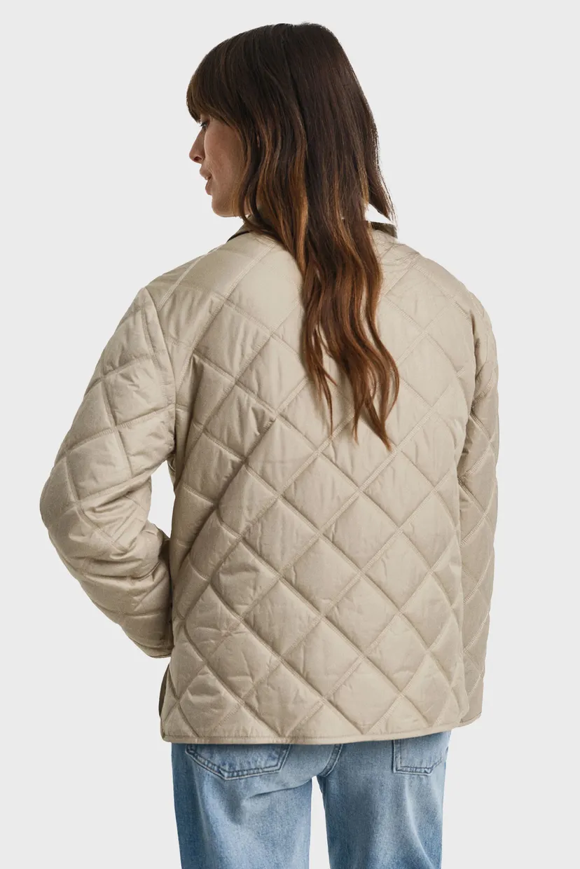 Жіноча бежева куртка QUILTED JACKET WITH COLLAR 3