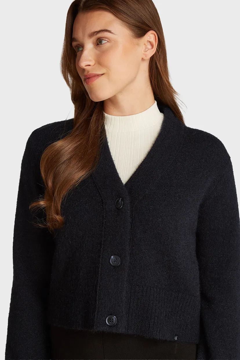 Жіночий чорний кардиган FLUFFY YARN SWEATER CARDIGAN 4