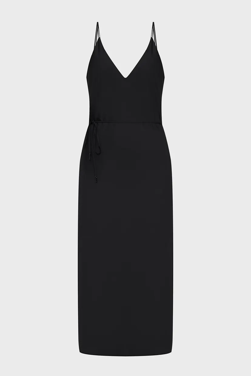 Женское черное платье RECYCLED CDC MIDI SLIP 6